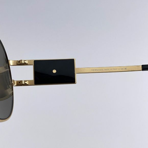 Versace VE2252 10026G Sunglasses Gold Mirror Grey Metal Pilot Men - Picture 8 of 9